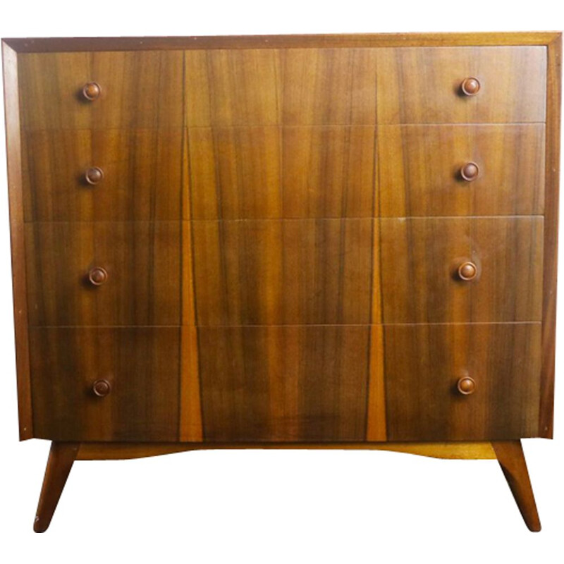 Vintage English chest of drawers in maple veneer