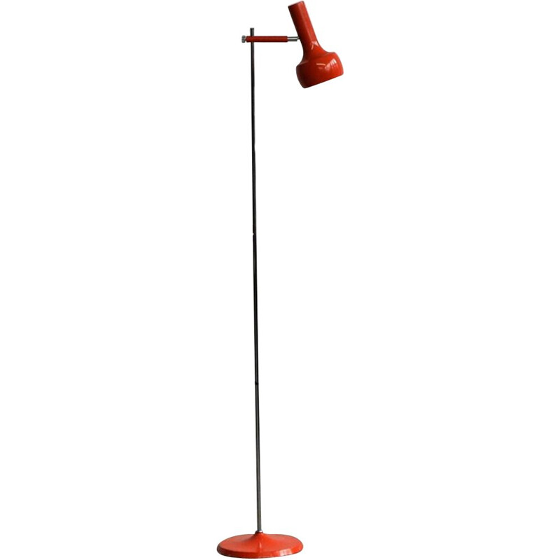 Vintage red floor lamp in chrome by Koch & Lowy