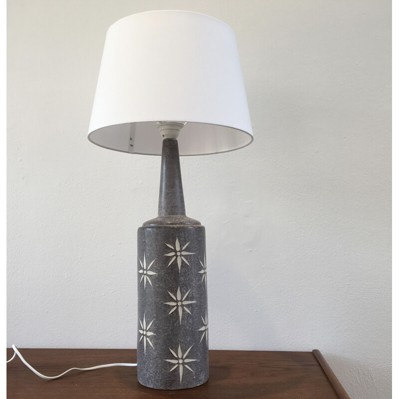 Lampe de table grise vintage en céramique