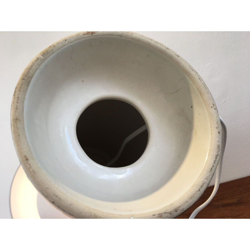 Vintage Danish grey table lamp in ceramic