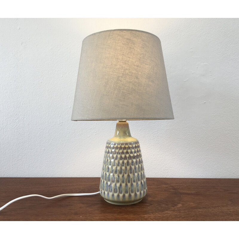 Vintage white glazed Danish table lamp in ceramic for Soholm Stentoj