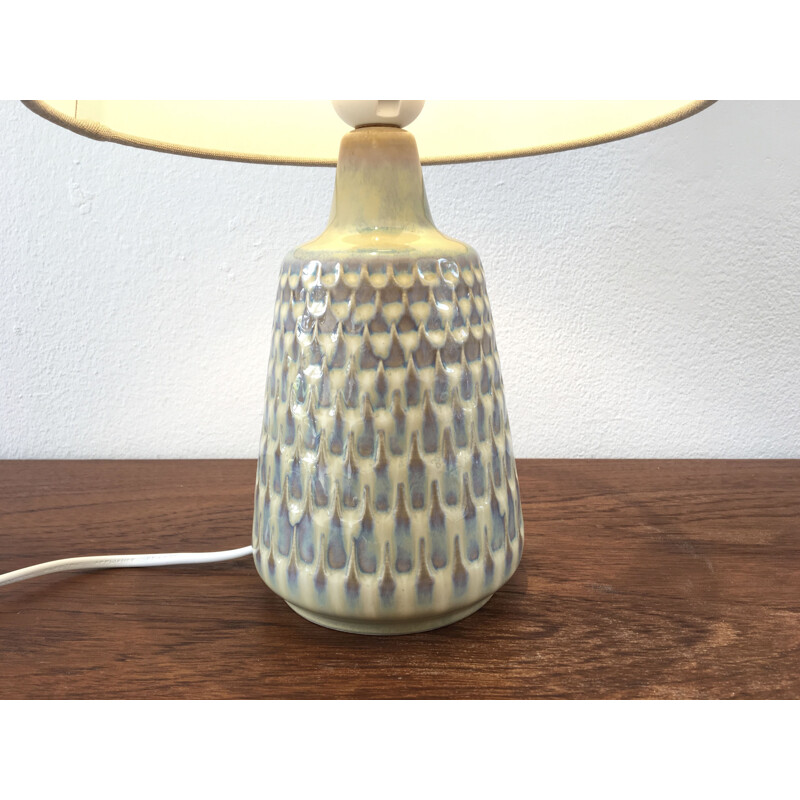 Vintage white glazed Danish table lamp in ceramic for Soholm Stentoj