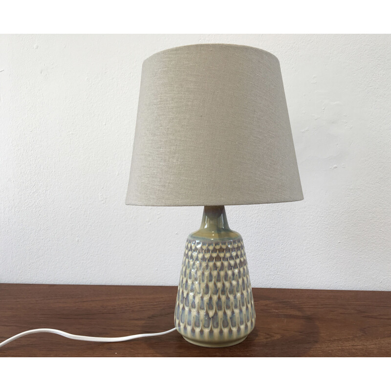 Vintage white glazed Danish table lamp in ceramic for Soholm Stentoj