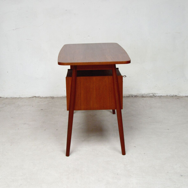 Vintage Danish office desk in teak by Tibergaard