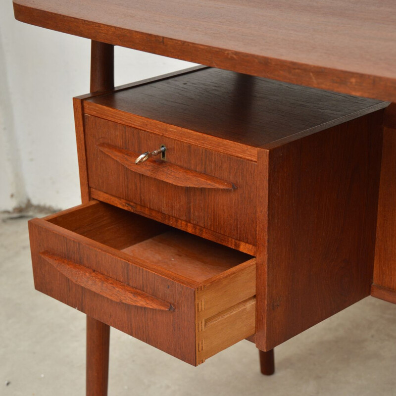 Vintage Danish office desk in teak by Tibergaard