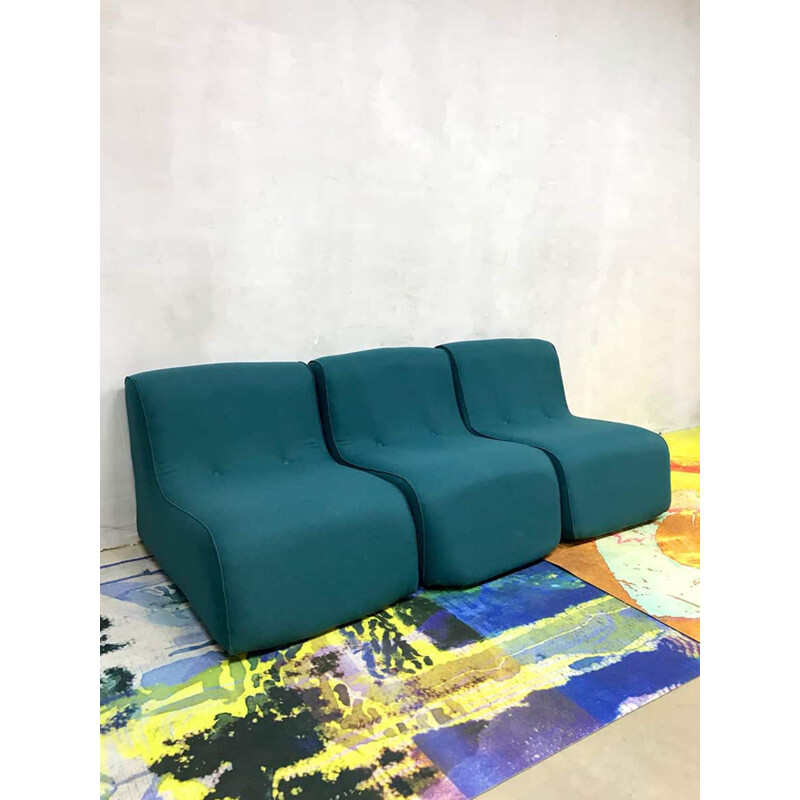 Vintage 3-seater blue sofa for kids