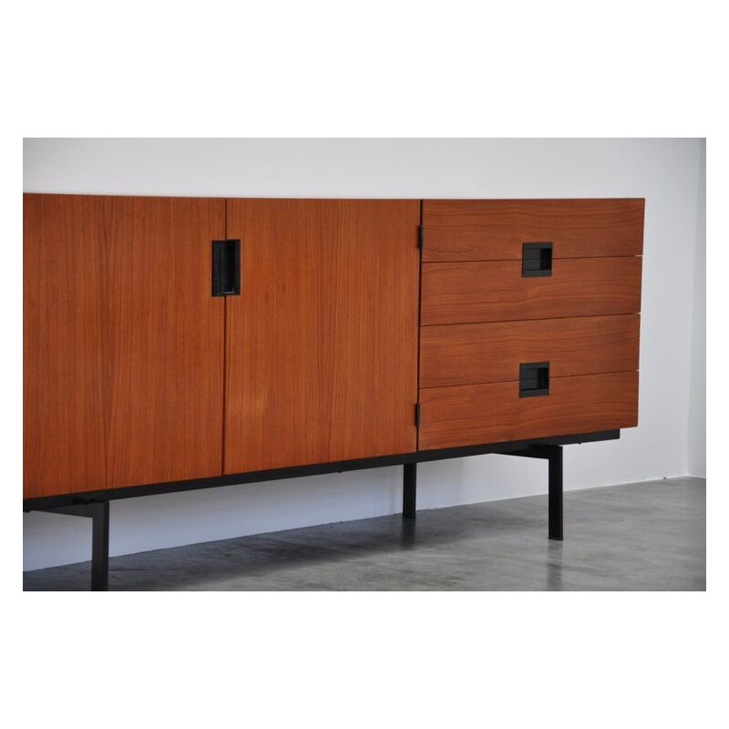 Vintage sideboard in teak and metal by Cees Braakman