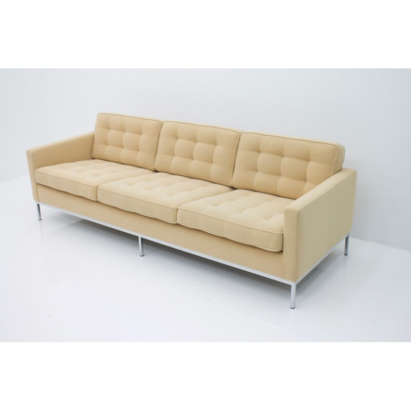 Vintage yellow 3-seater sofa by Florence Knoll for Knoll International