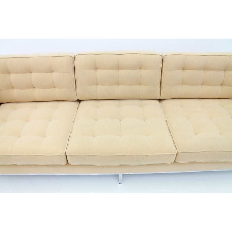 Vintage yellow 3-seater sofa by Florence Knoll for Knoll International