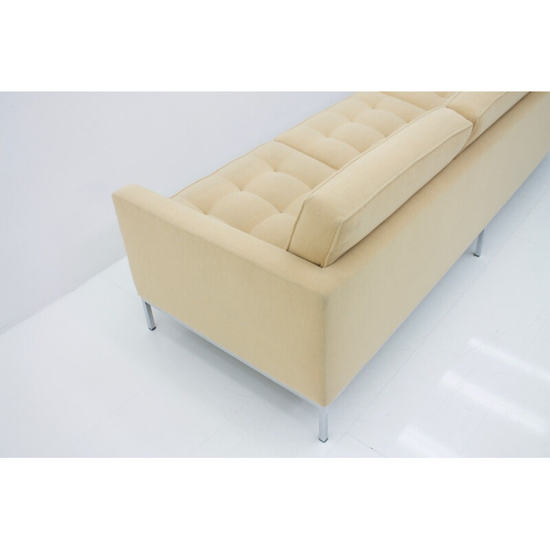 Vintage yellow 3-seater sofa by Florence Knoll for Knoll International