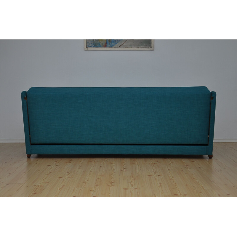 Vintage Danish blue 3-seater sofa