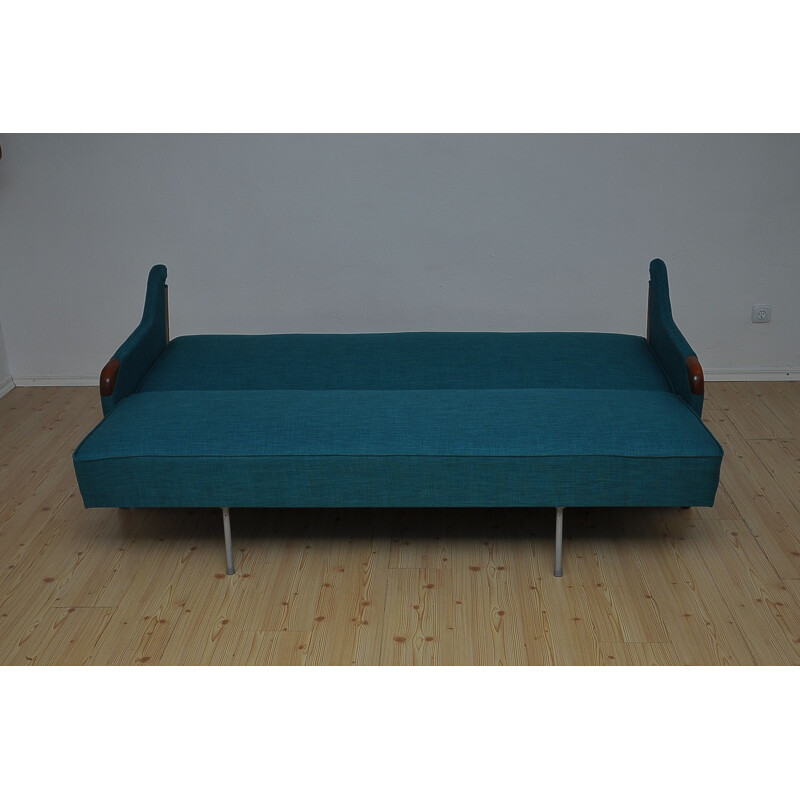 Vintage Danish blue 3-seater sofa