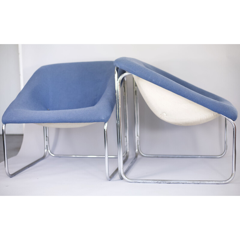 Poltrona cubica vintage blu