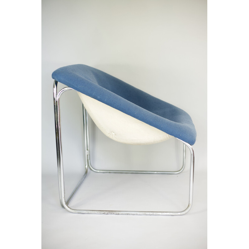 Kubischer Sessel Vintage blau