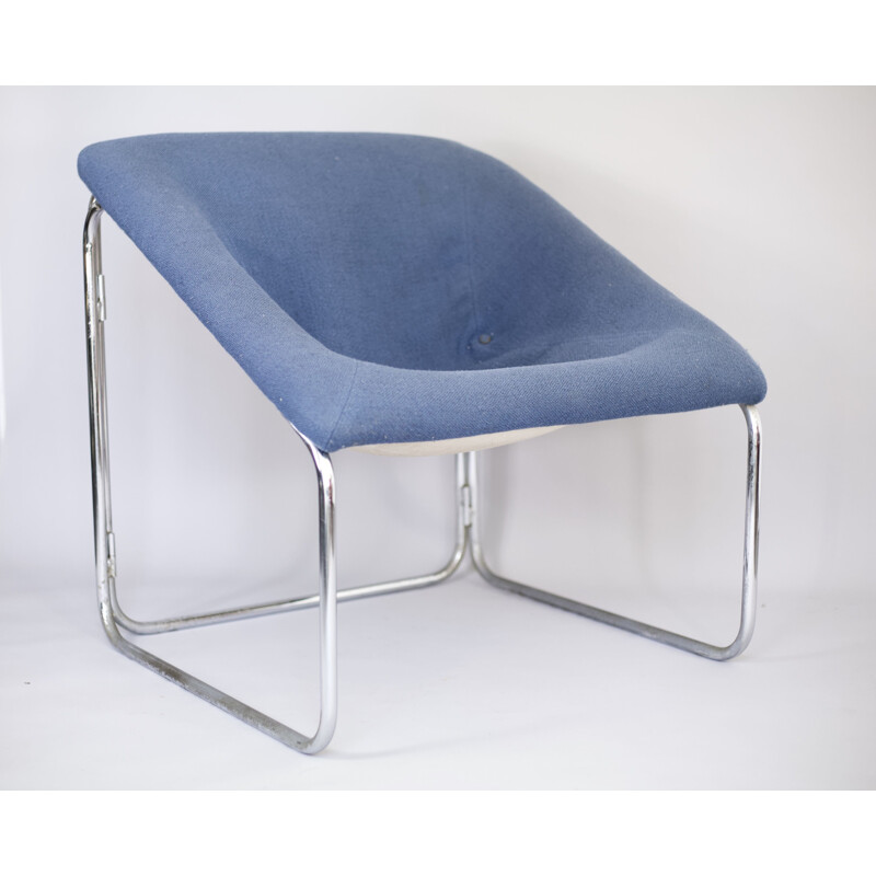 Blue vintage cubic armchair