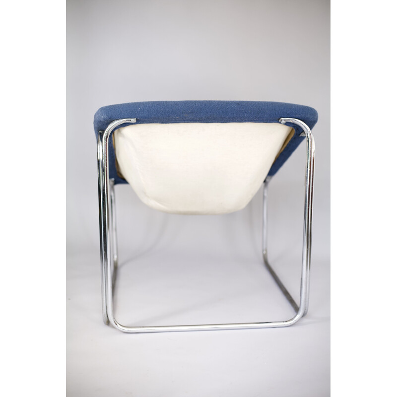 Blue vintage cubic armchair