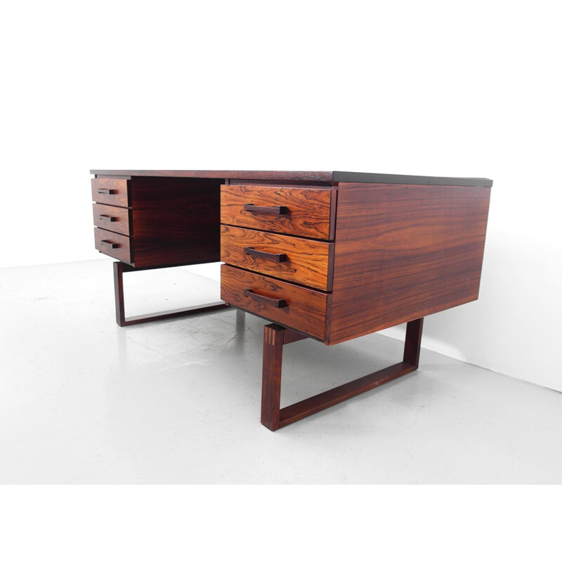 Modernist desk in rosewood, Kai KRISTIANSEN - 1950s