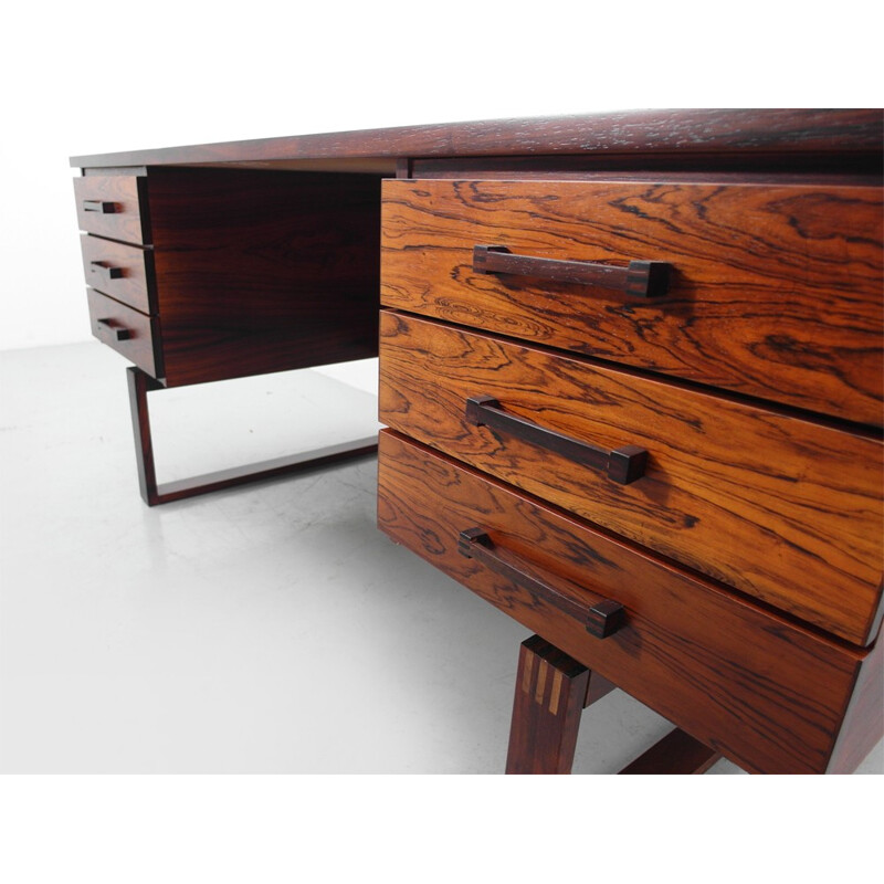 Modernist desk in rosewood, Kai KRISTIANSEN - 1950s