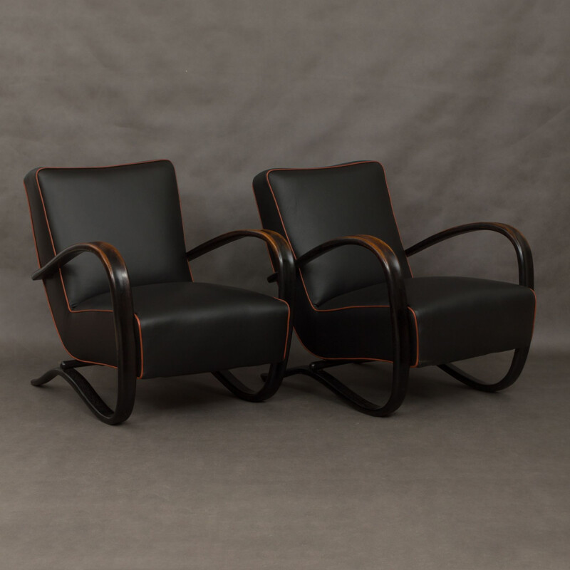 Suite de 2 fauteuils vintage "269" par Jindrich Halabala