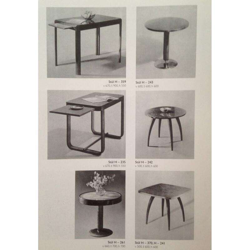 Table vintage H-241 par Jindrich Halabala