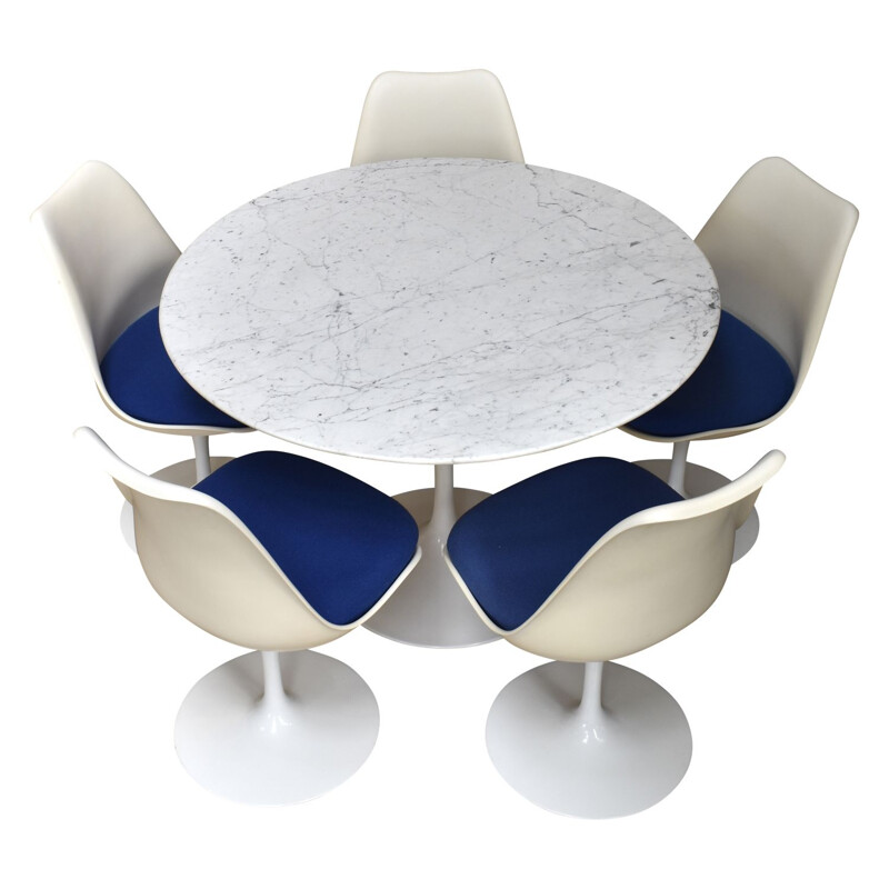 Vintage dining set in marble by Saarinen for Knoll