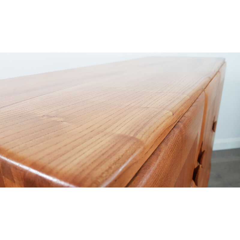 Vintage Elm Sideboard with Beech Legs by Lucian Ercolani for Ercol