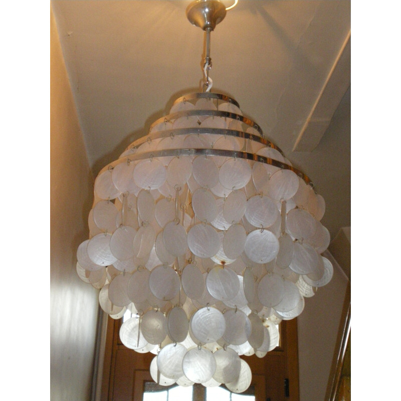 Vintage Chandelier by Verner Panton in metal and chrome