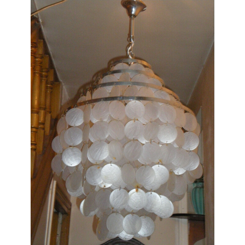 Vintage Chandelier by Verner Panton in metal and chrome