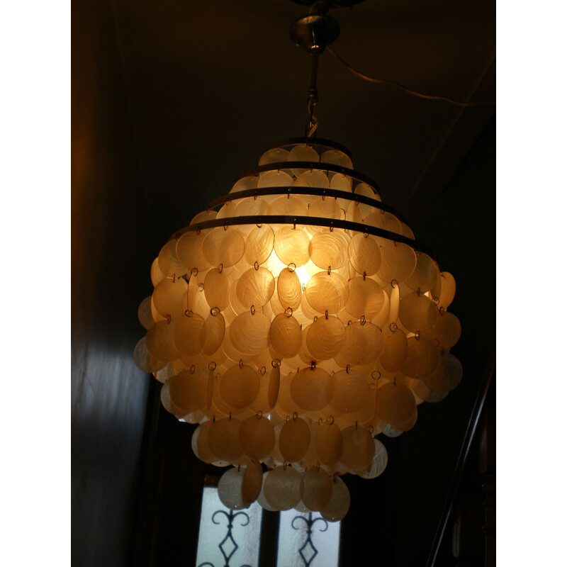 Vintage Chandelier by Verner Panton in metal and chrome