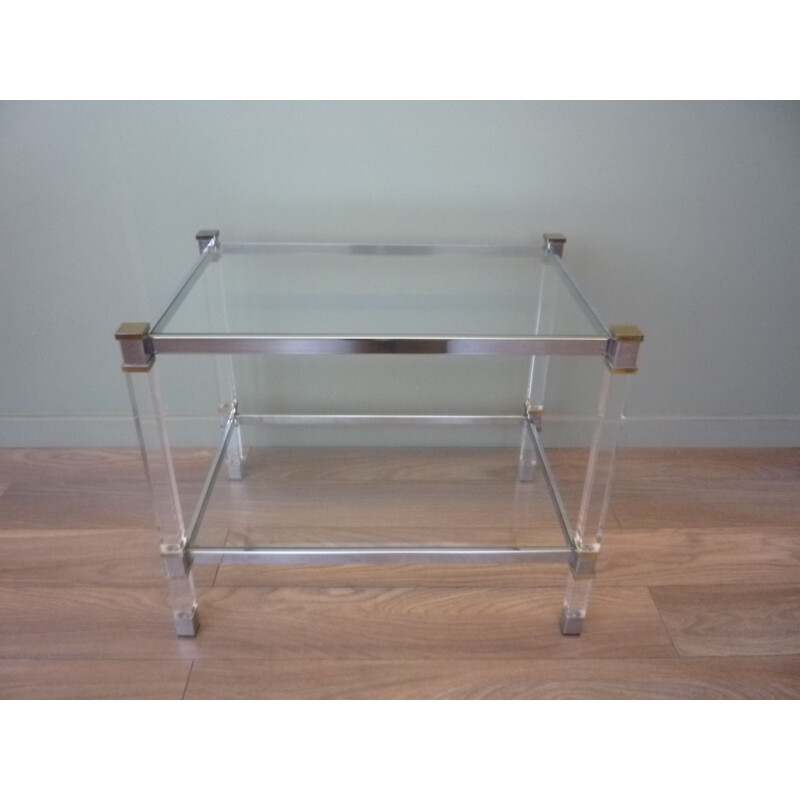 Vintage coffee table in plexiglass and metal, 1960