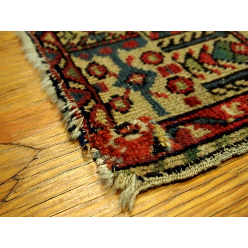 Handmade antique prayer Turkish Anatolian rug 