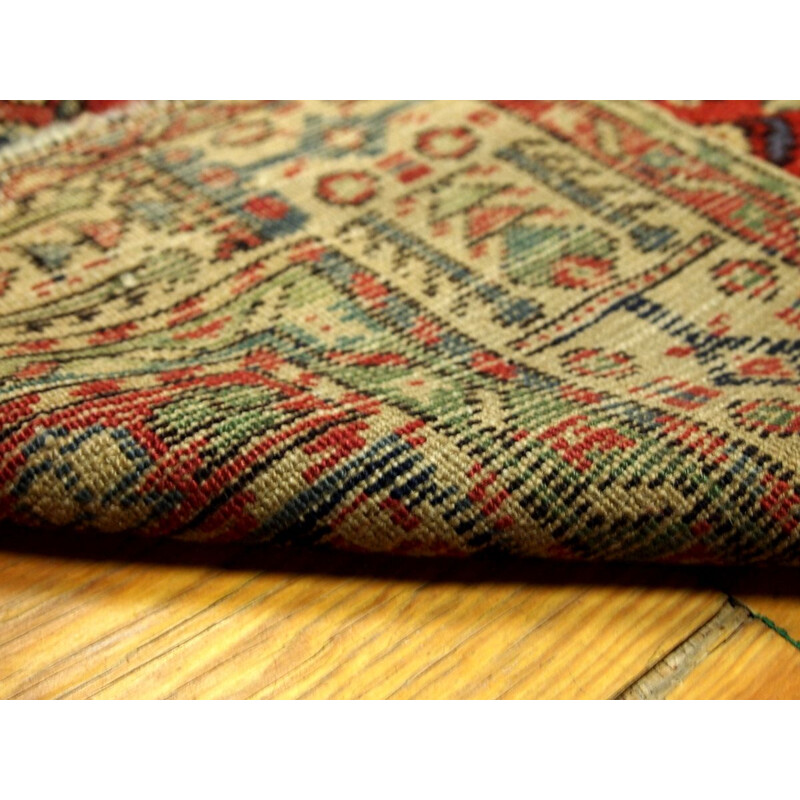 Handmade antique prayer Turkish Anatolian rug 