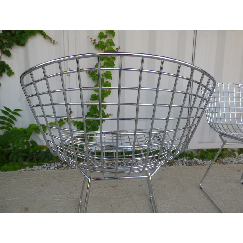 Set of 4 Knoll chromed chairs by Harry Bertoia