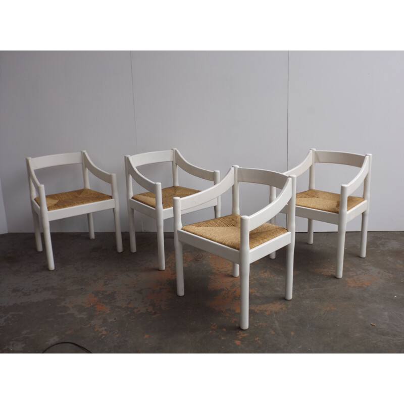 Vintage set of 4 vintage Carimate chairs by Vico Magistretti for Cassina