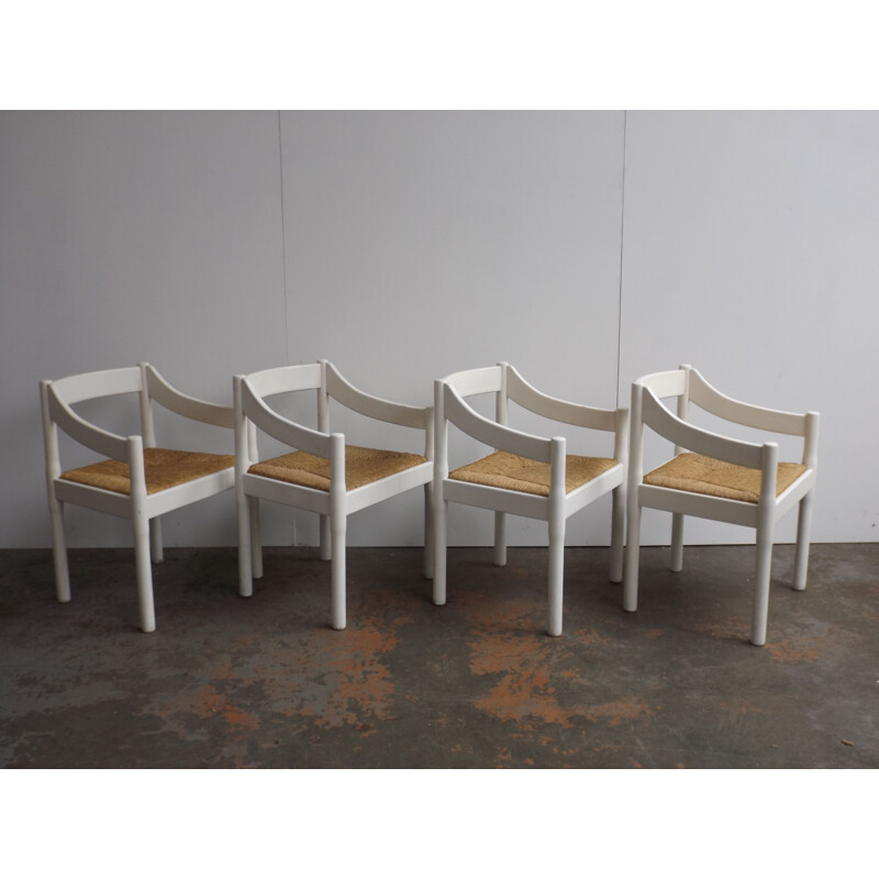 Vintage set of 4 vintage Carimate chairs by Vico Magistretti for Cassina