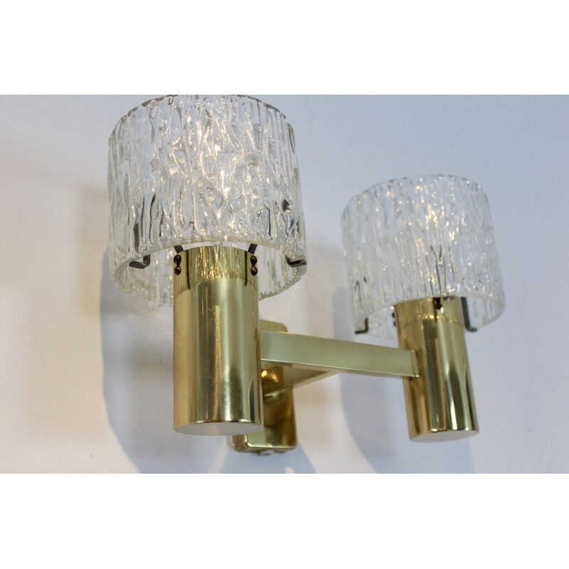 Pair of vintage brass sconces, France 1970