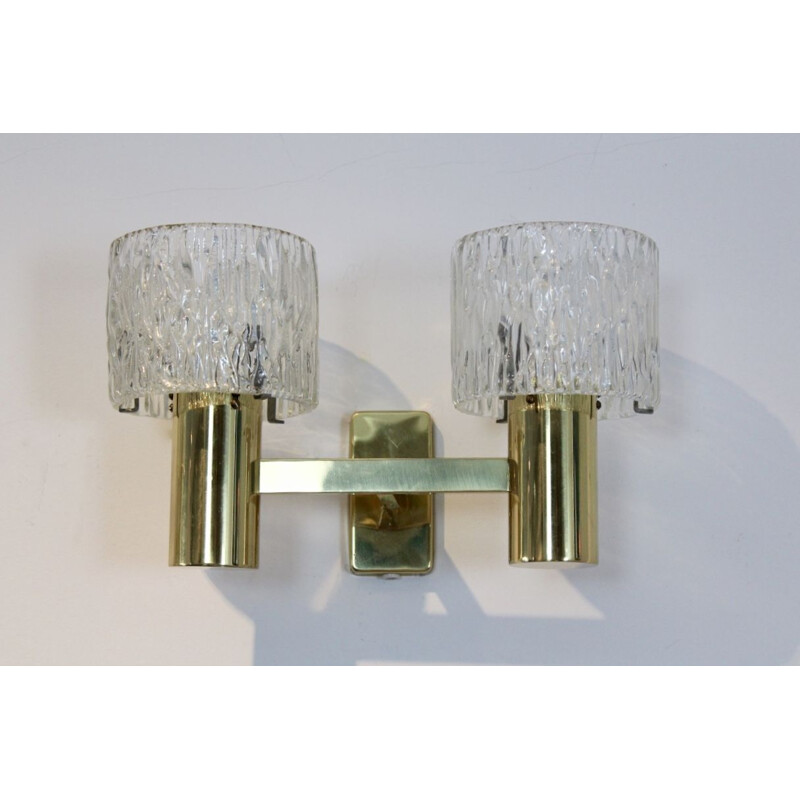 Pair of vintage brass sconces, France 1970