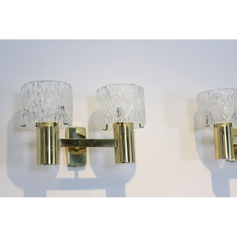 Pair of vintage brass sconces, France 1970