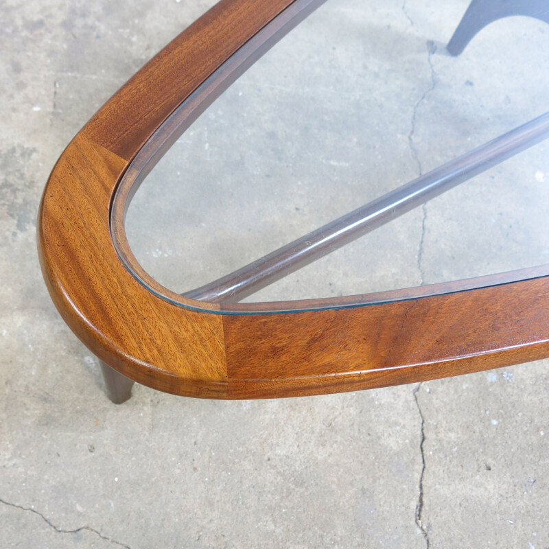 Vintage "Tear-Drop" oval coffee table by Stonehill