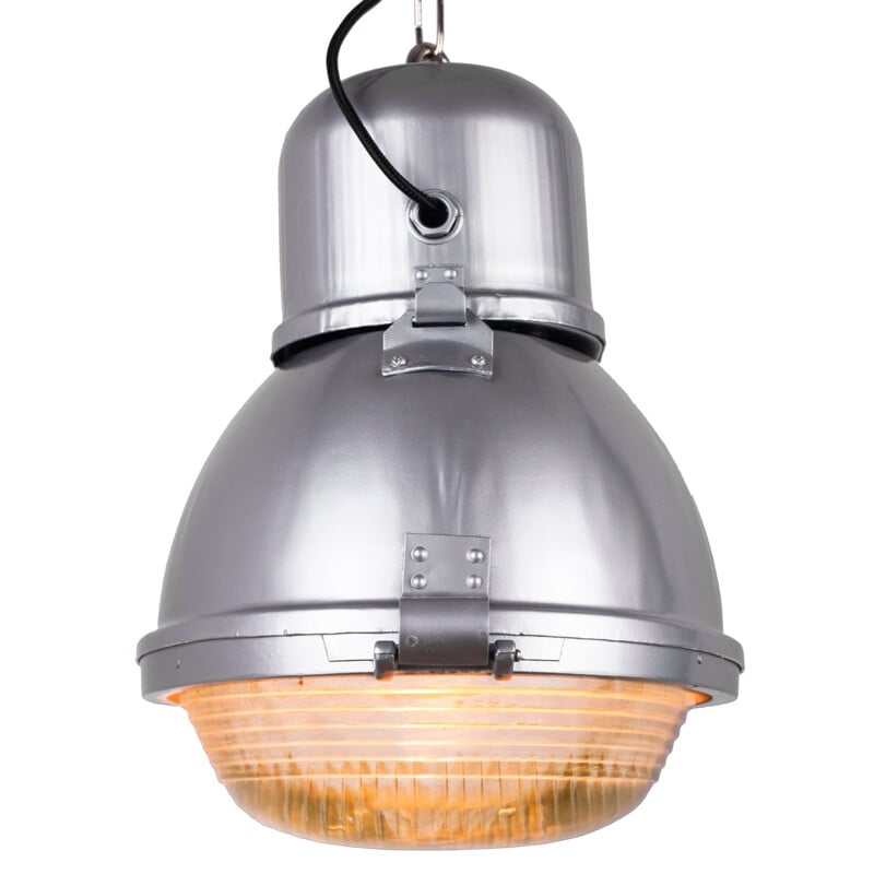 Vintage industrial pendant lamp in aluminium by Mesko