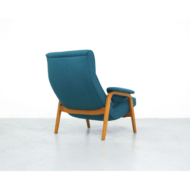 Vintage blue armchair by Theo Ruth for Artifort 