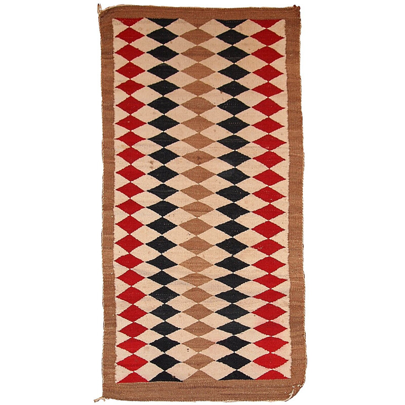 Vintage American-Indian Navajo rug in wool