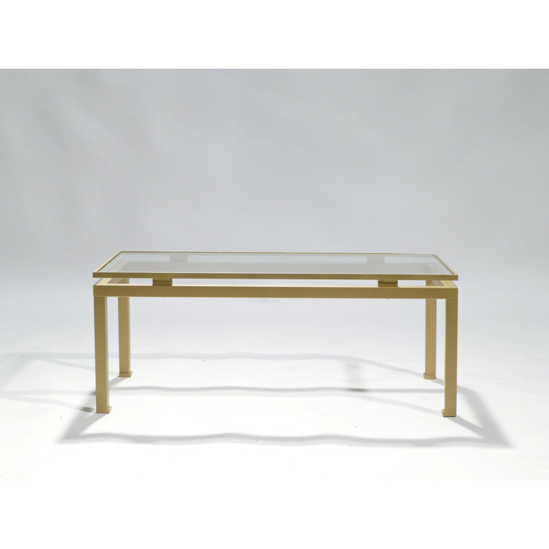 Vintage coffee table in brass by Guy Lefevre for Maison Jansen - 1970s