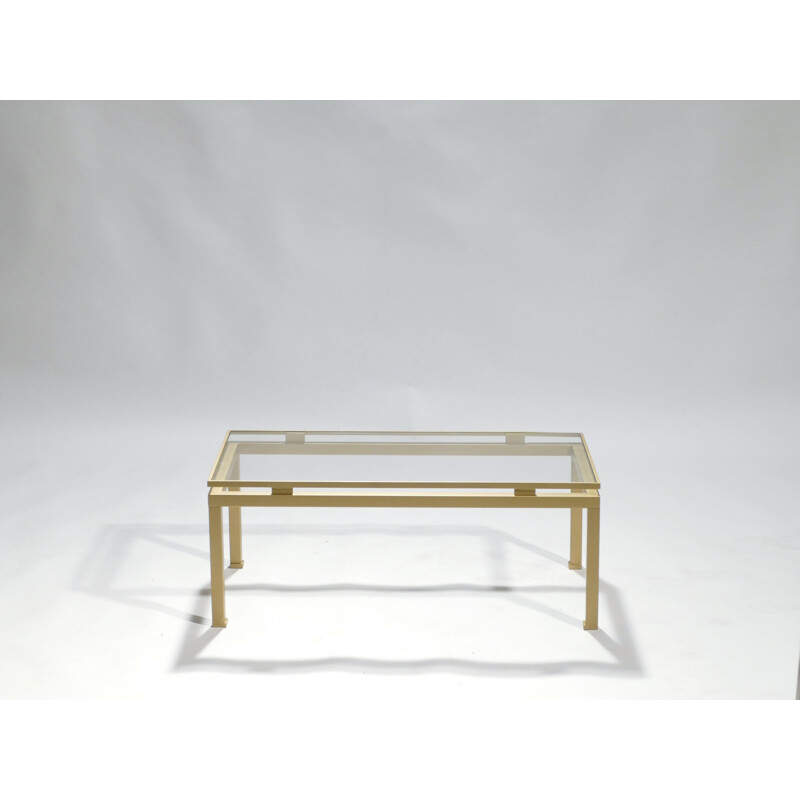 Vintage coffee table in brass by Guy Lefevre for Maison Jansen - 1970s