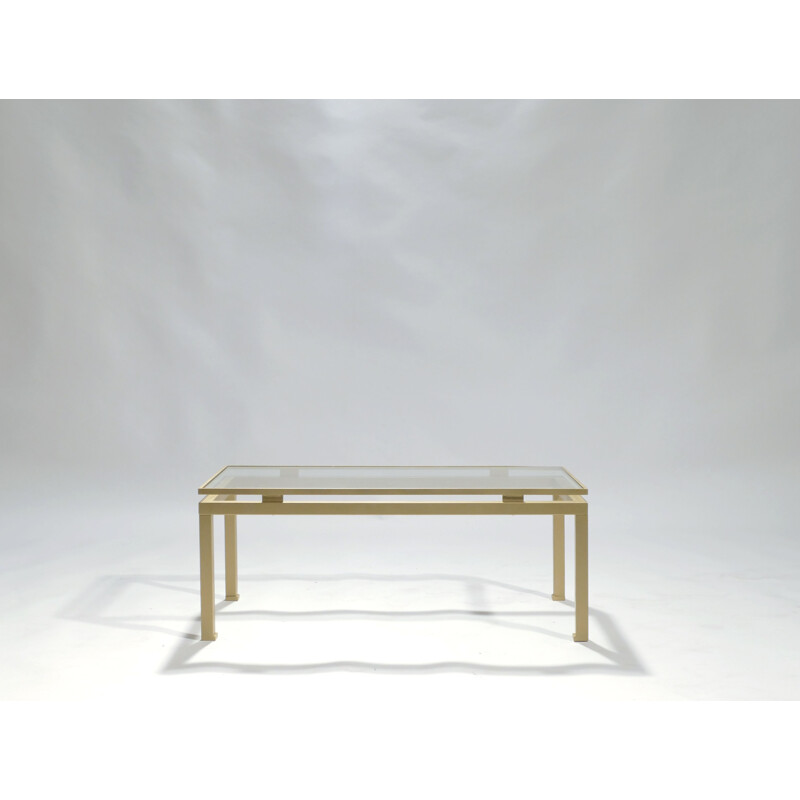 Vintage coffee table in brass by Guy Lefevre for Maison Jansen - 1970s