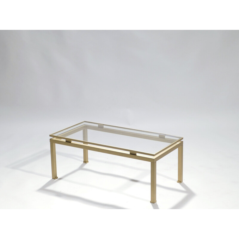 Vintage coffee table in brass by Guy Lefevre for Maison Jansen - 1970s