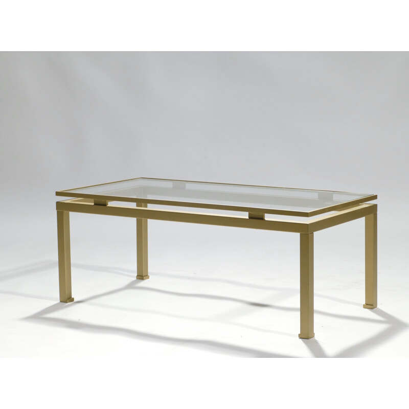 Vintage coffee table in brass by Guy Lefevre for Maison Jansen - 1970s