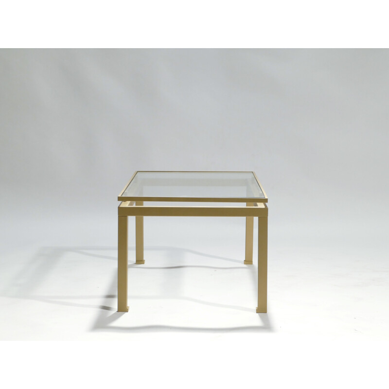 Vintage coffee table in brass by Guy Lefevre for Maison Jansen - 1970s