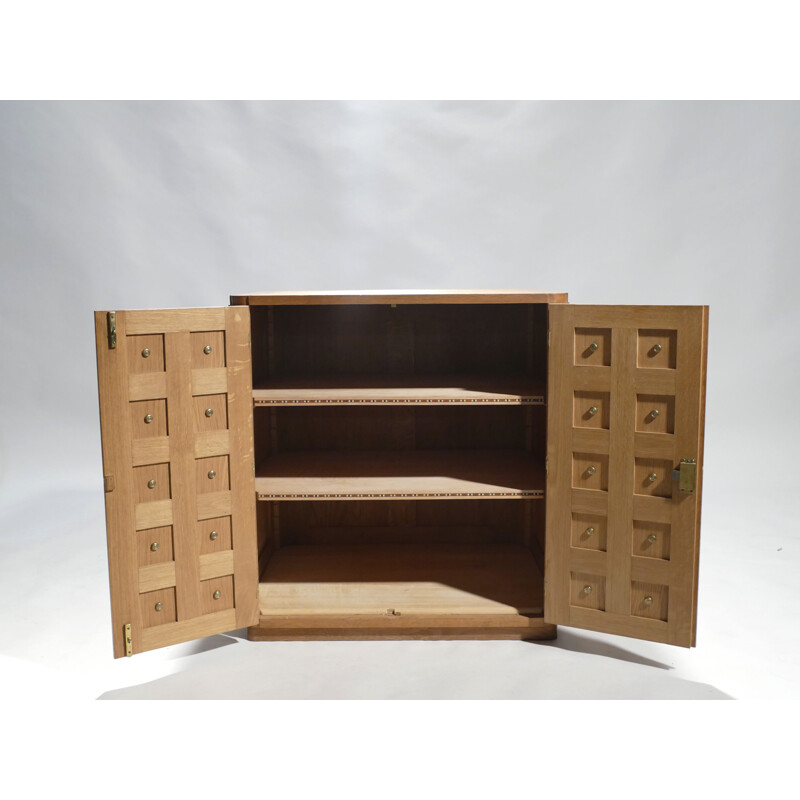 Small vintage cabinet in oak and brass - 1940s