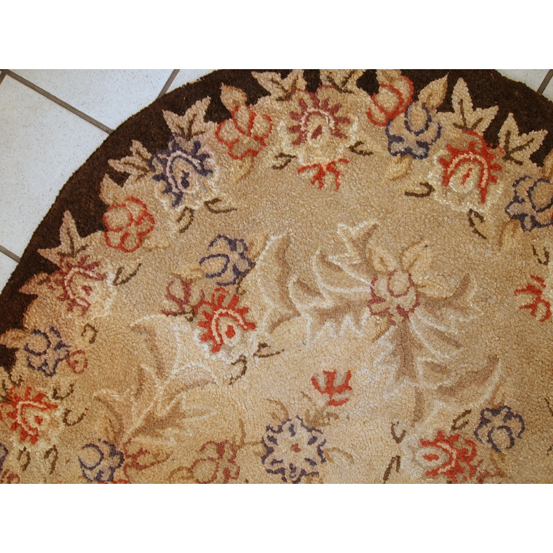 Vintage american handmade beige rug - 1930